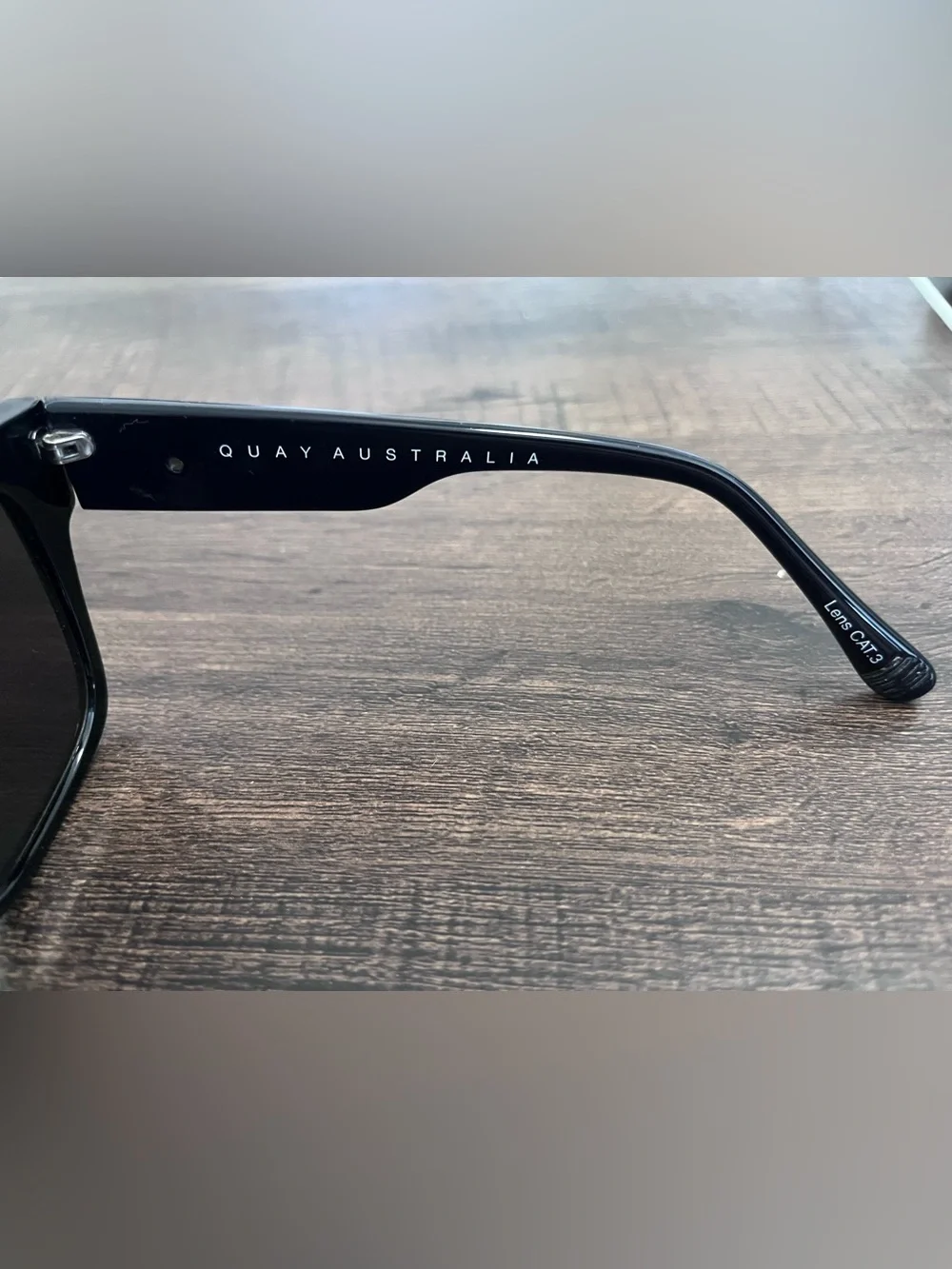 Quay Australia Black Square Sunglasses with Dark Lenses